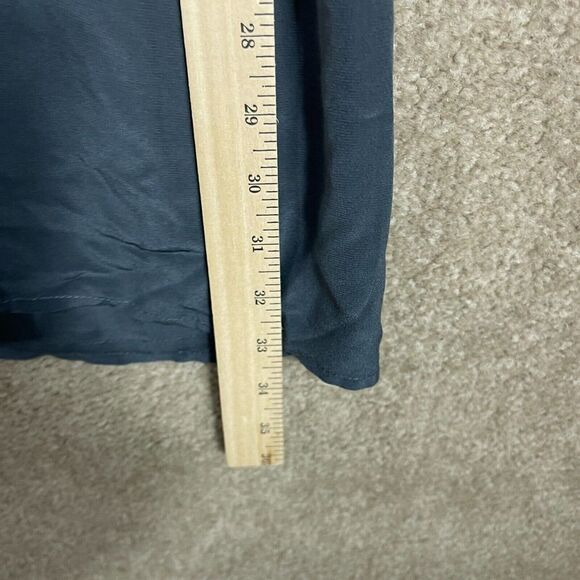 Madewell Kali Dress Womens Size 0 Dark Gray Silk Surplice Faux Wrap Long Sleeve - Picture 5 of 8